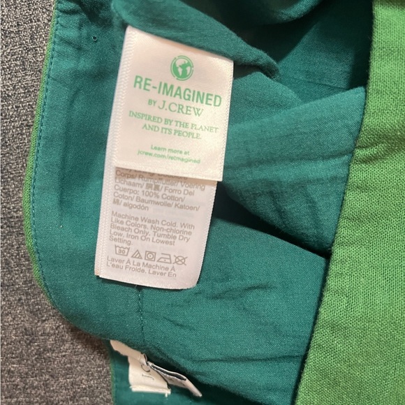 J. Crew Cotton Linen Blend Hunter Green Women’s Skirt Button Detail Size 10 - Picture 8 of 8